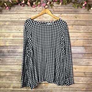 Loft Plus Gingham Long Sleeves Top